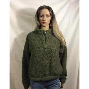 Wild Fable Sherpa Cropped Jacket in Olive green Women size XS - Picture 1 of 10