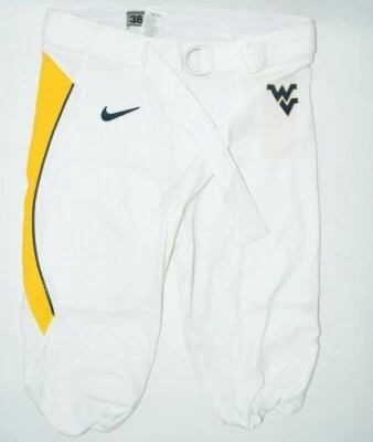 WVU West Virginia Mountaineers White Football Pants Game Worn Nike Various Sizes - Image 1 of 4