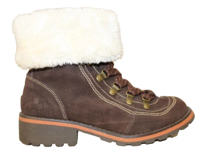 Botines Woolrich para mujer talla 7 marrón gamuza con cordones invierno forro de piel sintética Foto 1 de 4