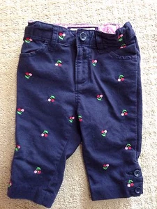 Baby Gap Navy Blue Cherry Embroidered Capri Pants-Sz 18-24Mo. - Picture 1 of 3