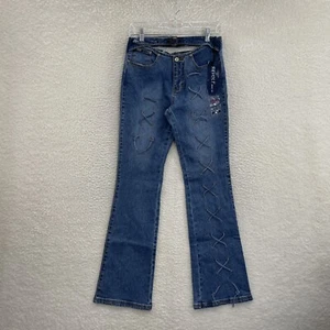 NEU DEADSTOCK Y2K Vintage Revolt Schlagjeans 6 27 Schnürung Cut Out High Waist - Bild 1 von 12