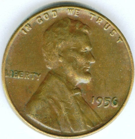1956 P - Lincoln Wheat Penny - G/VG Cover