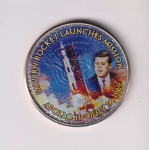AMERIKANISCHE WELTRAUM MÜNZSAMMLUNG SATURN RAKETE STARTET MISSION - APOLLO 11 - Bild 1 von 1