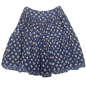 VTG 80s Claude Barthelemy Paris Sz 42 Prairie Floral Tiered Skirt Cottagecore 10 - Picture 1 of 12