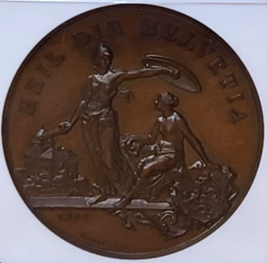1890 Switzerland Swiss Shooting Fest FRAUENFELD Richter-1250c AE NGC MS64BN - Picture 1 of 5