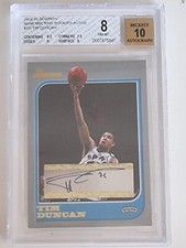 2004-05 Bowman Tim Duncan auto 10 BGS NM-MT Spurs NBA Card Remembering Rookies