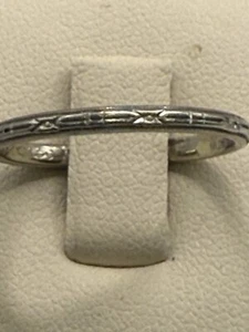 18k&platin Art Deco wedding band ring size 8 - Picture 1 of 6