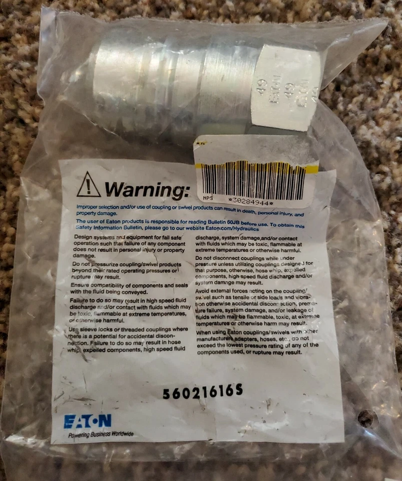 EATON AEROQUIP 5602-16-16S Quick Connect,Plug,1",1"-11-1/2 - Image 1 of 1