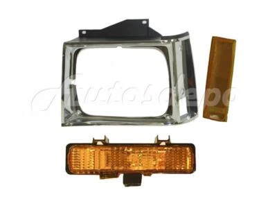 Luz indicadora lateral moldura cromada porta farol Lh 3 peças para S10 Sonoma 1982-1990 - Imagem 1 de 4