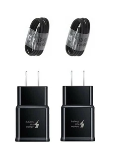 2 Pack adaptive Fast Wall Charger + Cable FOR Galaxy A14 A15 A54 A55 5G - Picture 1 of 8