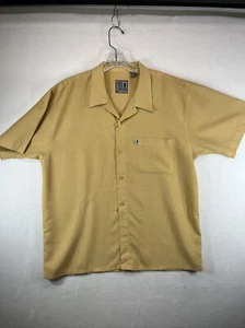 Pineapple Connection Shirt Men XL Button Up Beige Polynosic Untucked Loose - Picture 1 of 9