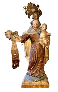SCULPTURE DE LA VIERGE DU CARMEL. BOIS SCULPTÉ. POLYCHROME. ESPAGNE. XVIII-XIXE - Foto 1 di 1