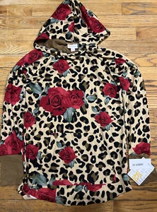 NWT Lularoe Amber Hoodie Hacci Cheetah Leopard Rose--Size X-Small XS - Picture 1 of 4