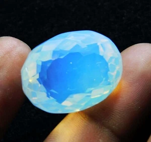 Piedra preciosa suelta corte ovalado australiana ópalo blanco natural fuego 41,00 quilates certificada - Imagen 1 de 8
