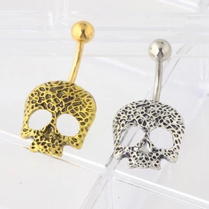 Schädel Bauchnabelpiercing skull Silber & Gold - Bild 1 von 10