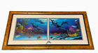 By Wyland Reef Custom Framed Double Matted Dolphin Cut Out Ready To Hang Turtle