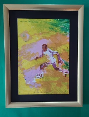 Arte Pop Firmado LeRoy Neiman PELE NY COSMOS Montado y Enmarcado Nuevo 16x12 W Foto 1 de 3
