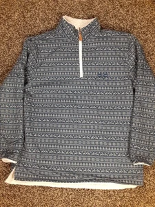 USA Palm Reversible Sherpa 1/4zip Blue Sherpa-Tribe Mens Size XL Reindeer - Picture 1 of 13