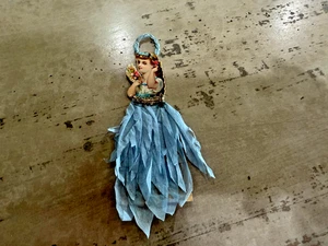 Ornamento fustellato ragazza carta velina vintage - Foto 1 di 3