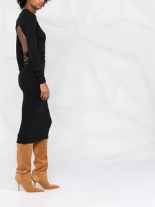 NWT $1,370 THE ATTICO open-back knitted midi dress 38 2 - Picture 1 of 5