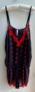 Cacique Collection Dessous Strampler 26/28 Babypuppe schwarz Punkte rot Herzen Spitze Neu mit Etikett - Bild 1 von 12
