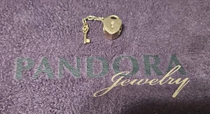 Pandora Bead Key To My Heart 14K Gold Charm - 750341 BEAUTIFUL!! UNIQUE!! - Picture 1 of 6