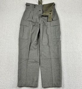 Vintage 60er Marks Spencer Wollhose Herren 31 x 32 khaki M&S Militär Knopfleiste Cargo - Bild 1 von 16