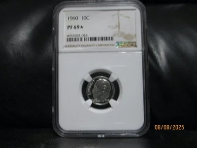 1960 PF-69* ROOSEVELT SILVER DIME  NGC - Image 1 of 2