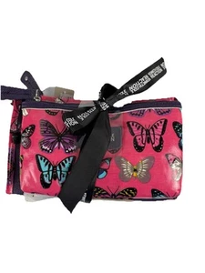 Kenneth Cole Reactions Makeup/Cosmetics Bag Set Eggplant/Butterflys 2pc Set - Picture 1 of 7