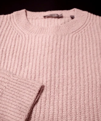 VINCE женщин круглый вырез толщиной шерсти/шелка/кашемира XS бежевый свитер подходит большой - Изображение 1 из 4