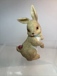 Playful Resin Small Bunny Rabbit w/Ladybug On Tail ~ Easter Spring 3.5” Tall - Picture 1 of 8