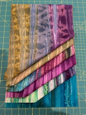 Batik Sample Card - 100% cotton - 6 fabrics - 11"w x  20"l -#198 - Image 1 of 2