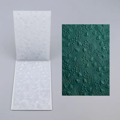 Cartella Goffratura 3D per Creazione Carte Agrifoglio Natale Sfondo Texture Sbiadisce - Immagine 1 di 4