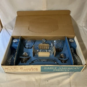 Vtg 11 Piece Early American Prescut Table Service Anchor Hocking NIB Free Ship! - Picture 1 of 9