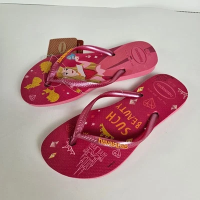 Sandalias Chanclas Havaianas Disney Princesa Aurora Tal Belleza Rosa Niña EE. UU. 4.5 Foto 1 de 4