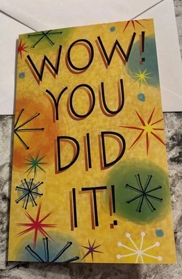 Felicitaciones lo hiciste graduación etc. Tarjeta de felicitación Stockwell de 5”x7,75” Foto 1 de 4