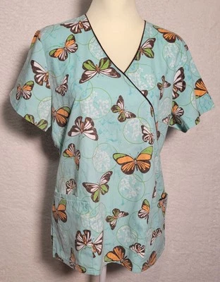 Scrub Top Lot of 3 Size Medium Womens S. C. R. U. B. S. Floral Tops Uniform 0376 - Image 1 of 4