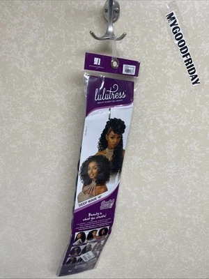 SENSATIONNEL LULUTRESS SYNTHETIC CROCHET BRAID - DEEP WAVE 18” 1B Black - Image 1 of 4
