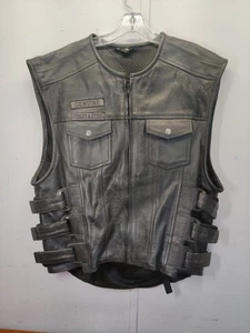 Chaleco de montar de cuero para calle y acero protección de columna para motocicleta talla XL - Imagen 1 de 11
