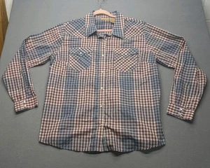 Wrangler Women XXL Purple/Teal Plaid Pearl Snap Long Sleeve Shirt Western - Foto 1 di 3