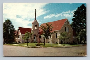 Postal vintage de la Iglesia Metodista de los Pinos Minocqua Wisconsin - Imagen 1 de 2