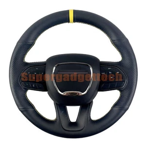 Black&Hole Leather Steering Wheel Stitch on Wrap Cover For Dodge Durango 14-23 - Picture 1 of 13