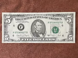 Series 1988 A 5 Dollar Bill *FADED, RARE, CRISP, & UNCIRCULATED!* - Picture 1 of 2