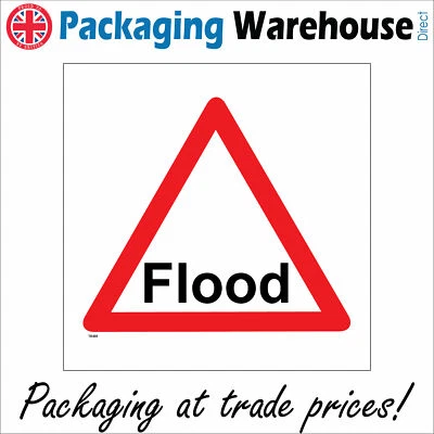 TR489 FLOOD SIGN TRY YOUR BRAKES FORD WATER RIVER STREAM CARS VEHICLES ROAD - Image 1 of 2