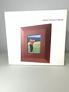 Brookstone 6 inch LCD Digital Photo Frame Rosewood Color Vertical / Horiz Works! - Picture 1 of 7