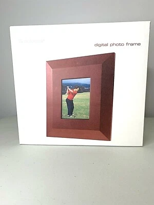 Brookstone 6 inch LCD Digital Photo Frame Rosewood Color Vertical / Horiz Works! - Image 1 of 4