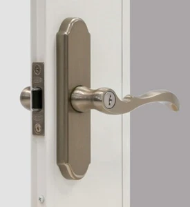 Larson Certified Storm Door Mortise Brushed Handle Set w/Keyed Deadbolt - Nickel - Picture 1 of 5