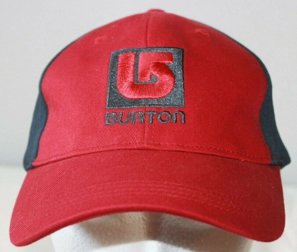 Burton Bordado Logo Flexfit Gorra Sombrero Rojo/Negro Snowboard Talla S/M Foto 1 de 4