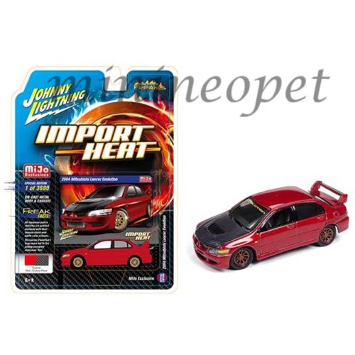 JOHNNY LIGHTNING JLCP7127 2004 MITSUBISHI LANCER EVOLUTION EVO 1/64 RED - Image 1 of 1