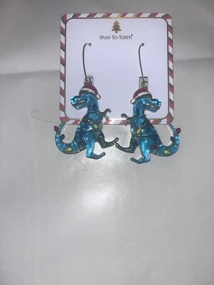 T-Rex Christmas Dinosaur Earrings,  True to form New - Image 1 of 4